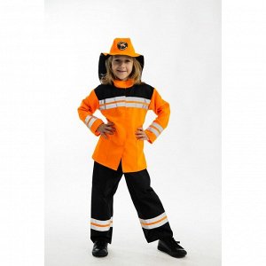 Карнавальный костюм «Пожарный», брюки, куртка, головной убор, р. 134 см