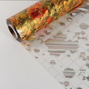 Термоплёнка ПВХ «Цветочная композиция», ширина 60 см, толщина 0,6 мм, рулон 20 метров