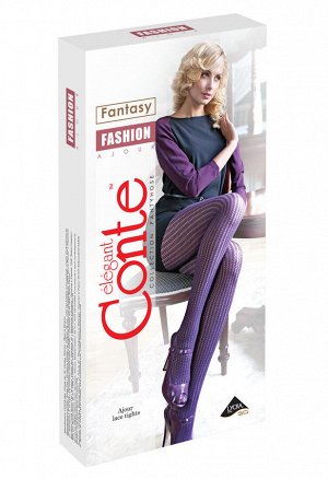Fashion колготки (Conte) теплые ажурные из хлопка, эффект 3D