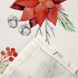 Фартук "Этель" Christmas red flowers 60х70см, 100% хл, саржа 190 гр/м2