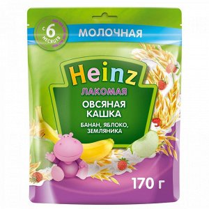 Хайнц Каша Лак Овсяная Банан Яблоко Земляника Пауч 170г