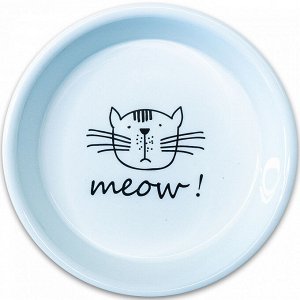 КерамикАрт миска керамическая для кошек  MEOW! 200 мл, белая