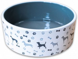 КерамикАрт миска керамическая для собак рисунком 350мл, серая