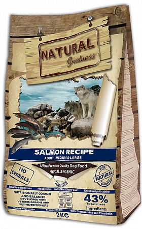 Natural Greatness Salmon Recipe Sensitive Adult Medium & Large сухой корм для собак 18 кг