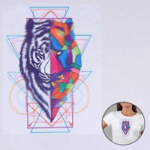 Пришивная аппликация «Геометричный тигр», 3D, 27 * 20 см