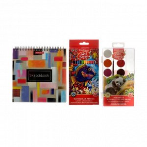 Набор для творчества ErichKrause (3 предмета), (краски акварельные, акварельные карандаши, альбом для эскизов)