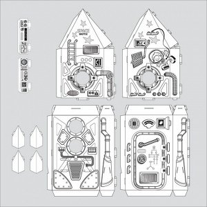 Игровой конструктор для раскрашивания Artberry Space Shuttle, собираются без клея и ножниц