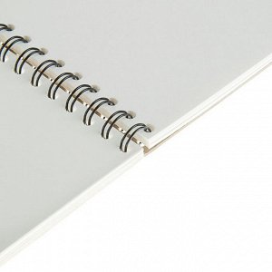 Блокнот для зарисовок А4, 20 листов на гребне Sketchbook, блок акварельная бумага 200 г/м2, жёсткая подложка, МИКС