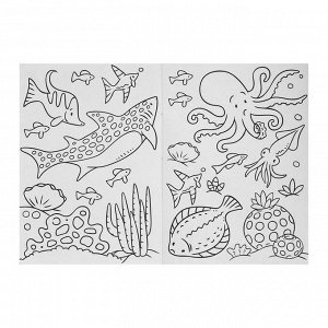 Набор для рисования CARIOCA Coloring Album JUNGLE & SEA, 6 фломастеров + 1 раскраска + чехол