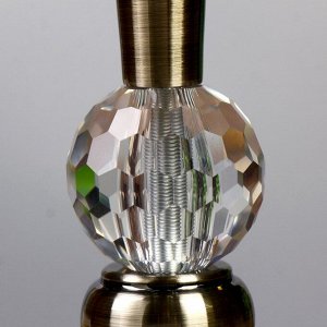 Подсвечник металл, стекло на 1 свечу "Кристалл" под латунь 44х14х14 см