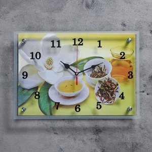 Часы настенные, серия: Цветы, "Чайная церемония" 25х35 см, в ассортименте