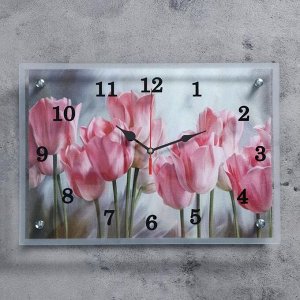 Часы настенные, серия: Цветы, "Тюльпаны", 25х35  см, в ассортименте