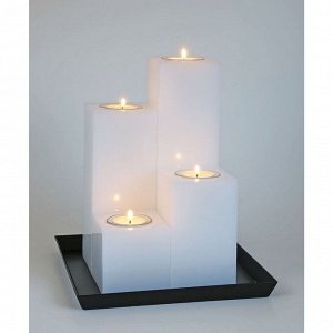 Свечи квадратная композиция белая