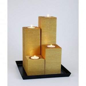 Свечи квадратная композиция золото