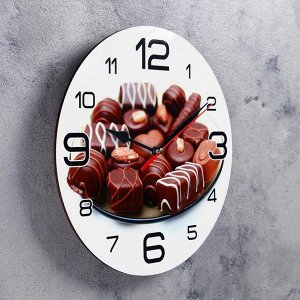 Часы настенные круглые "Шоколадные конфеты", 24 см  микс
