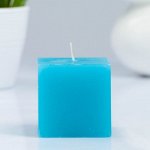 Свеча- квадрат, парафиновая, бирюза, 5,6-5,6-5 см