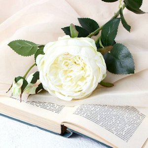 Цветы искусственные "Роза Трио" 10х65 см белый