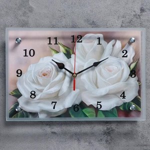 Часы настенные, серия: Цветы, &quot;Розы&quot;, 20х30 см