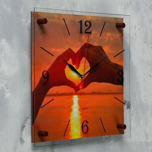 Часы настенные, серия: Море, "Любовь", 35х35 см, микс