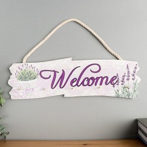 Крючки декоративные дерево "Букет лаванды - Welcome" 10,5х36х2,7 см 5180267