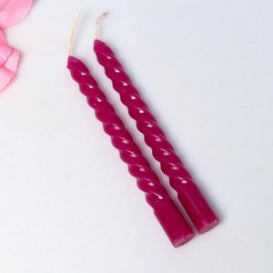 Товары для дома, дачи, отдыха Набор свечей витых, 1,5х 15 см, 2 штуки, аромат лаванда