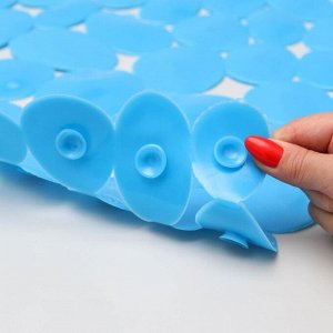 SPA-коврик для ванны Доляна «Галька крупная», 35x71 см, цвет синий
