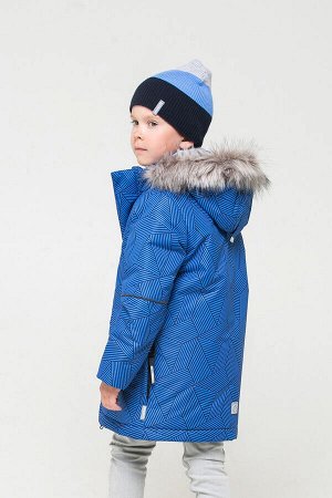 Куртка(Осень-Зима)+boys (синий, геометрия)