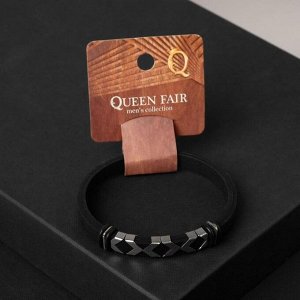 Queen fair Браслет унисекс &quot;Мощь&quot; геометрия, цвет чёрный с серебром, 22 см