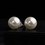 Серьги с жемчугом &quot;Невеста&quot; бусины d=1,5, цвет белый