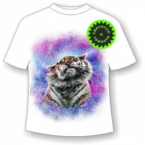 Подростковая футболка Тигр брызги 1131