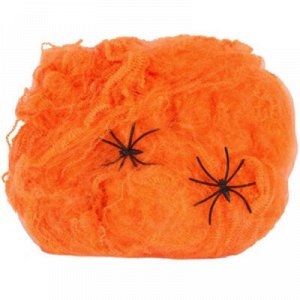 Паутина оранжевая с 2 пауками 1х1м/G