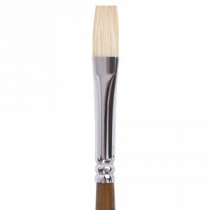 Кисть художественная профессиональная BRAUBERG ART CLASSIC, щетина, плоская, № 8, длинная ручка, 200716