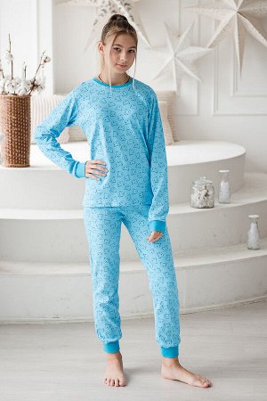 Пижама подростковая из интерлока Сашенька голубой