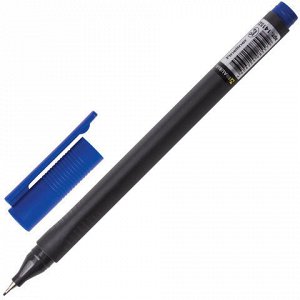 Ручка капиллярная (линер) BRAUBERG &quot;Carbon&quot;, СИНЯЯ, металлический наконечник, трехгранная, линия письма 0,4 мм, 141522