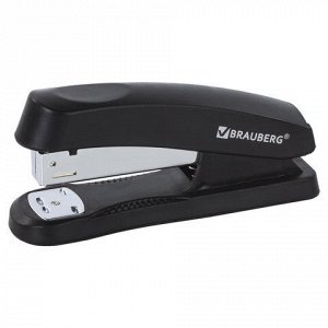 Степлер №24/6, 26/6 BRAUBERG “Standard+“, до 30 листов, черный, 228608