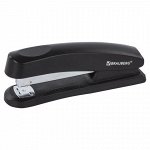 Степлер №24/6, 26/6 BRAUBERG &quot;Standard+&quot;, до 30 листов, полнозагрузочный,черный, 228606
