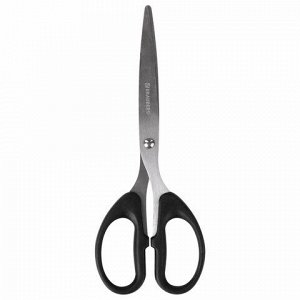 Ножницы BRAUBERG "Classic", 185 мм, чёрные, классической формы, 2-х сторонняя заточка, 230934
