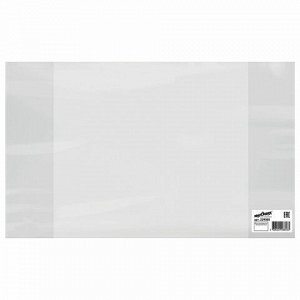 Обложка ПВХ со штрихкодом для тетрадей и дневников, ПЛОТНАЯ, 120 мкм, 208х346 мм, прозрачная, ЮНЛАНДИЯ, 229305