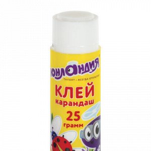 Клей-карандаш ЮНЛАНДИЯ "ЮНЛАНДИК И БОЖЬЯ КОРОВКА", 25 г, улучшенный, 227612