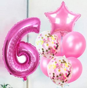 Набор воздушных шаров с цифрой "6"