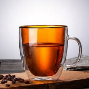 Кружка с двойными стенками, оранжевая