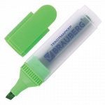 Текстовыделитель BRAUBERG &quot;FLUO&quot;, ЗЕЛЕНЫЙ, линия 1-5 мм, 150399