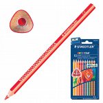 Карандаши цветные утолщенные STAEDTLER &quot;Noris Club&quot;, 10 цветов, трехгранные, 4 мм, европодвес, 128 NC10