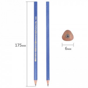 Карандаш чернографитный BIC, 1 шт., "Evolution Triangle", HB, трехгранный, без резинки, корпус синий, заточенный, 964845