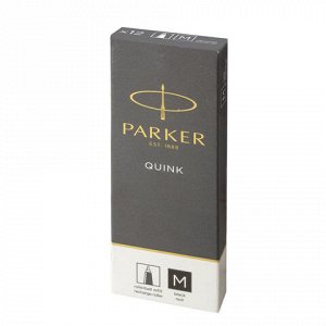 Стержень для ручки-роллера PARKER "Quink RB", металлический 116 мм, линия письма 0,7 мм, черный, 1950278