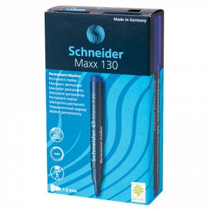 Маркер перманентный SCHNEIDER (Германия) "Maxx 130", СИНИЙ, круглый наконечник, 1-3 мм, 113003