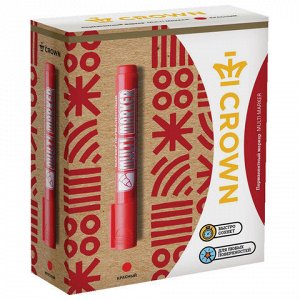 Маркер перманентный CROWN &quot;Multi Marker&quot;, КРАСНЫЙ, круглый наконечник, 3 мм, CPM-800
