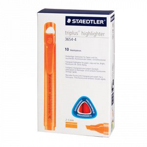 Текстовыделитель STAEDTLER (Германия) &quot;Triplus&quot;, НЕОН ОРАНЖЕВЫЙ, трехгранный, линия 2-5 мм, 3654-4