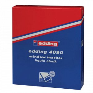 Маркер меловой EDDING "4090", 4-15 мм, СИНИЙ, влагостираемый, для гладких поверхностей, Е-4090/3