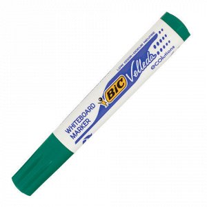 Маркер стираемый для белой доски ЗЕЛЕНЫЙ, BIC "Velleda", 1,4-5 мм, эргономичный корпус, 904940